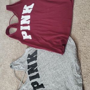 Lot of 2 Victoria's secret pink collection tank tops size small work out tops